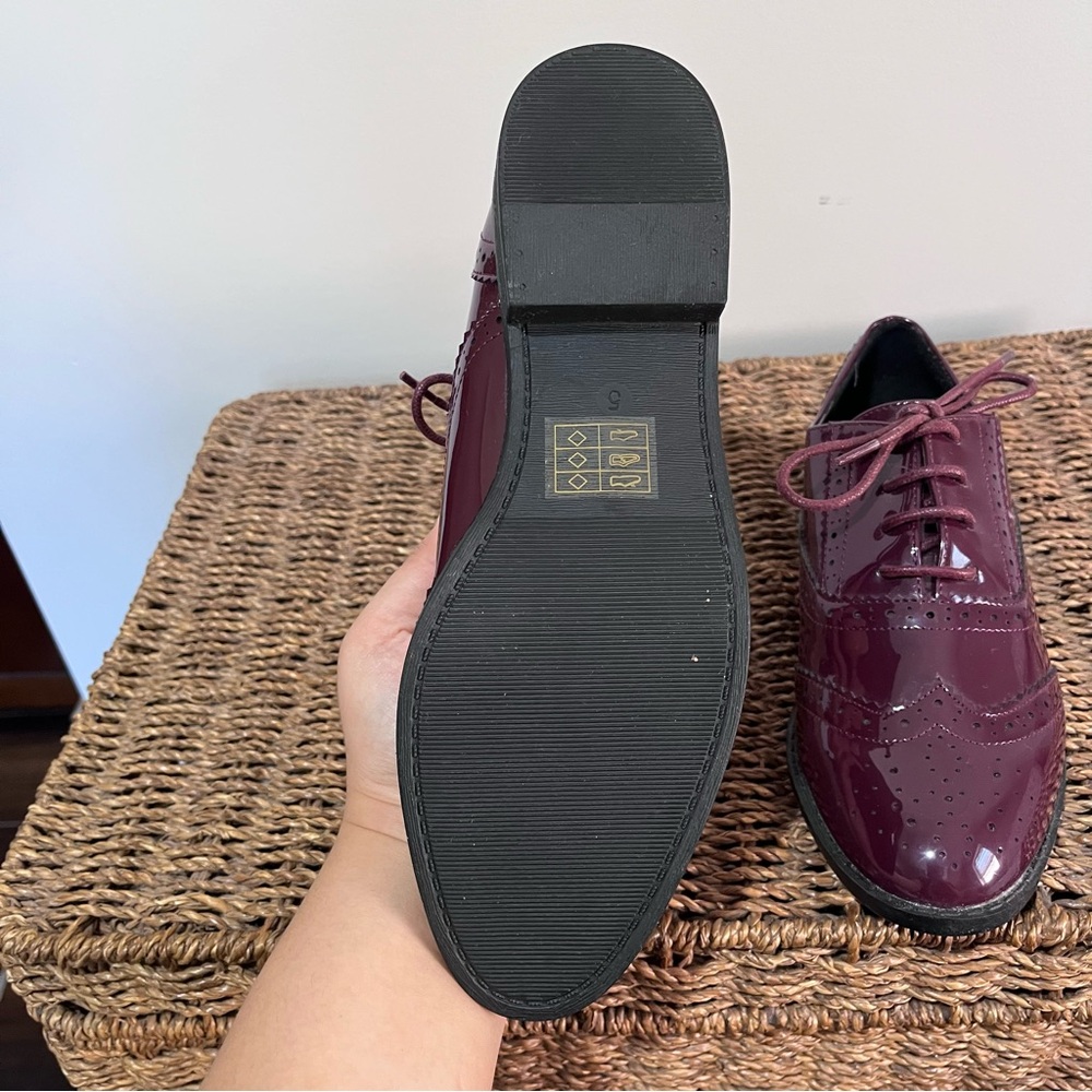 Asos Manic Burgundy Lace-up brogues - Size UK 5 - Picture 9 of 11